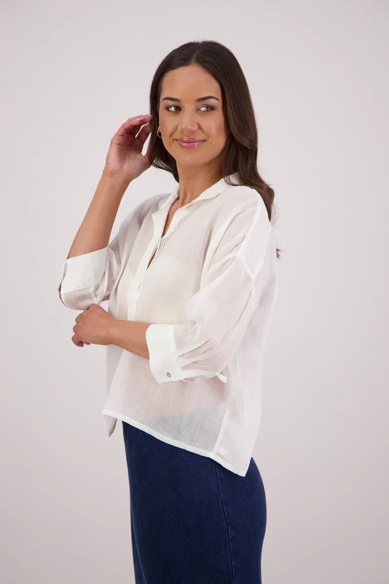 Taj Ramie Shirt | White