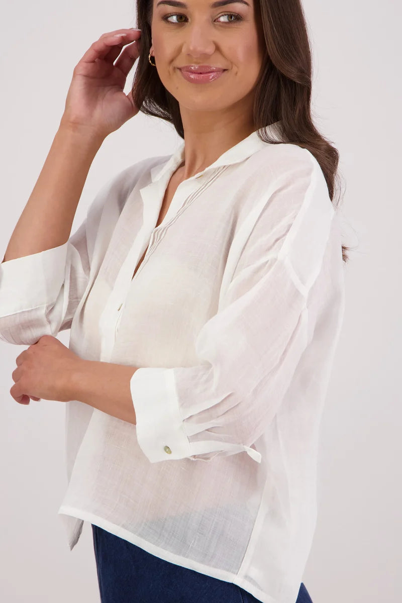 Taj Ramie Shirt | White