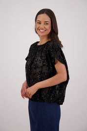 Briarwood Tulia Top | Black Sequin