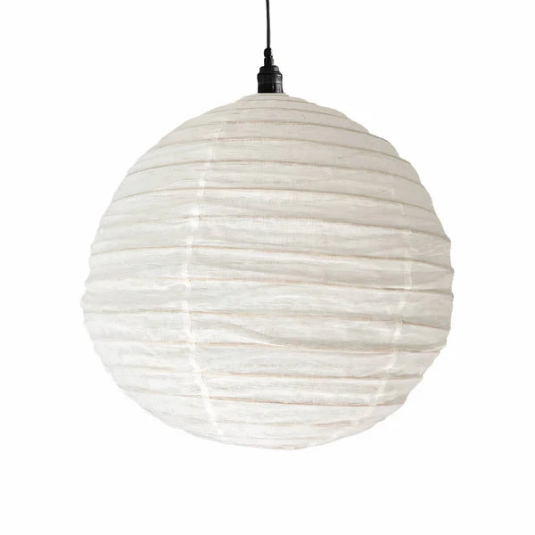Parnell Linen Light Shades | White Round 50cm