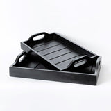 Parnell Butlers Trays Set Of Two Wooden Black
