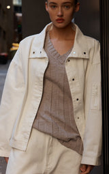 Dref by D Remy Denim Jacket | White