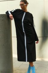 Dref By D Bea Long-Sleeve Dress | Black White