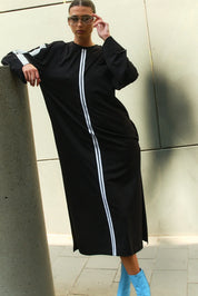 Dref By D Bea Long-Sleeve Dress | Black White