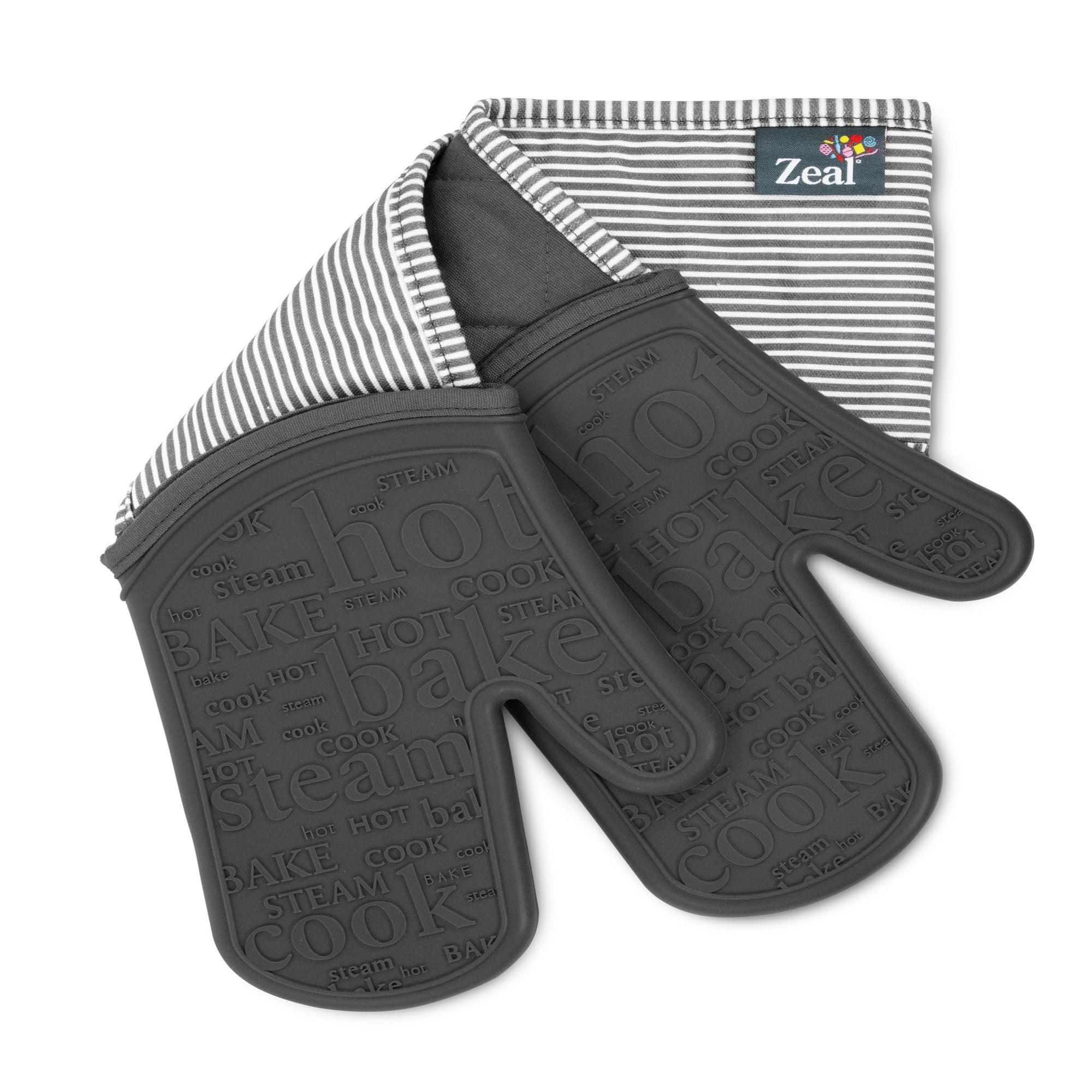 Zeal Steam Stop Waterproof Silicone Double Oven Glove | Stipe
