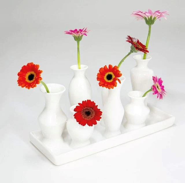 MBH Tray of Vases White