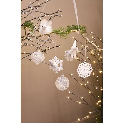 Maytime FELT Hanging White Bird Feather Tail