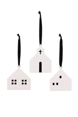 Maytime Standing Hanging Houses Set Of 3 | White