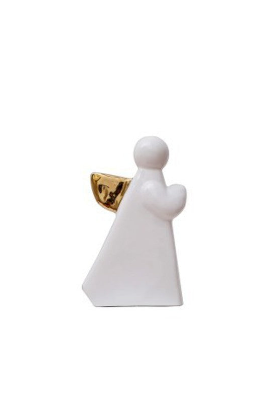 Porcelain Angel Side Pose | White Golf