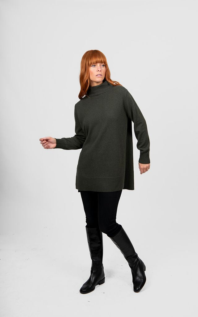 Bridge & Lord Funnel Neck Tunic | Olive