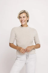 Zhrill Arden Short Sleeve Knit | Sand