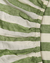 Kip & Co Stripe Linen Fitted Sheet | Moss King