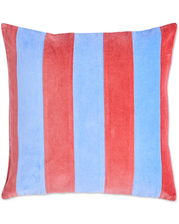 Kip & Co  Blue Robin Velvet Cushion | Blue Red