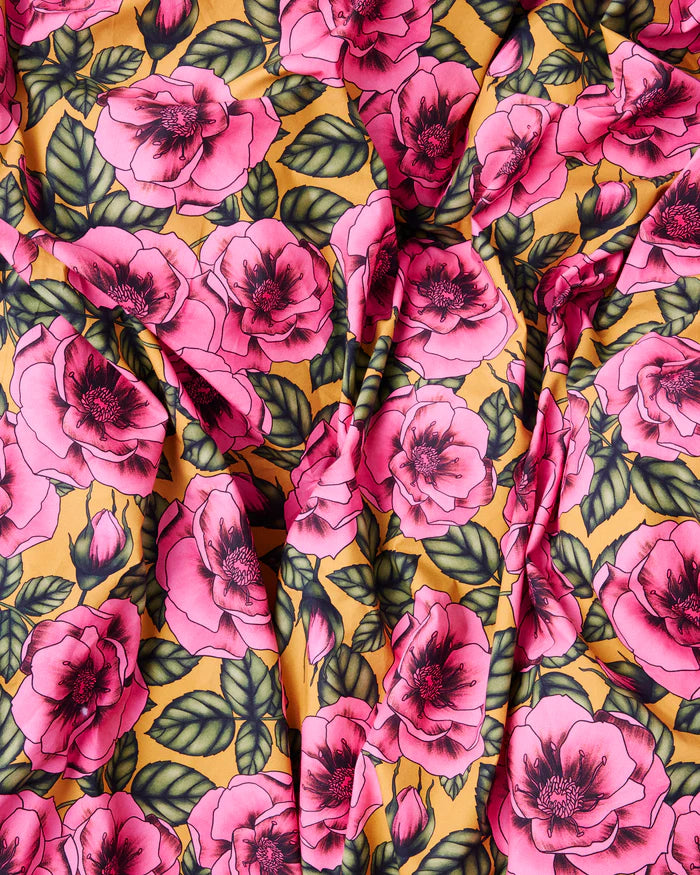 Kip & Co Golden Peony Organic Cotton Fitted Sheet | King