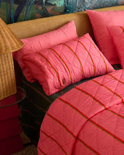 Wakame Crush Stripe Linen Fitted Sheet | Queen