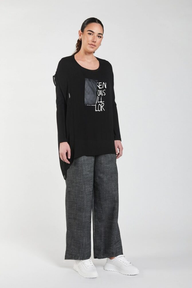 Obi Media Drape Top | Black