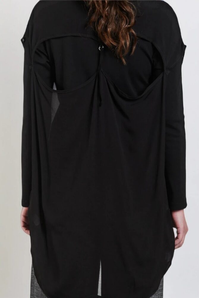 Obi Media Drape Top | Black
