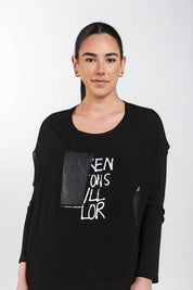 Obi Media Drape Top | Black
