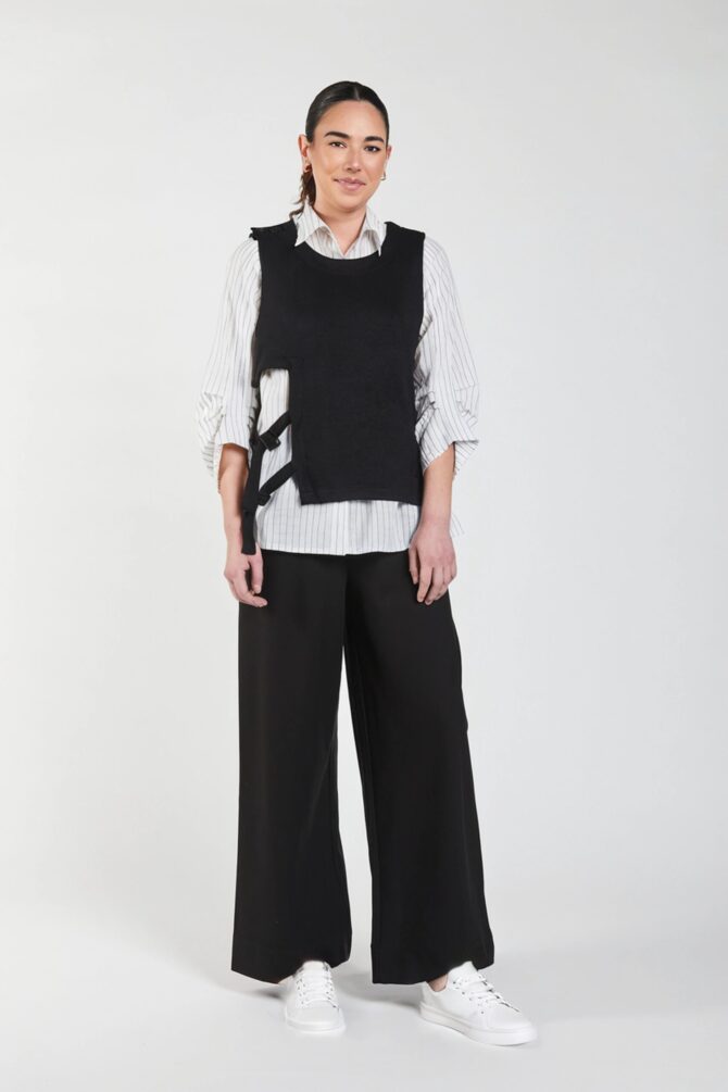 Obi Wool Bias Pants | Black