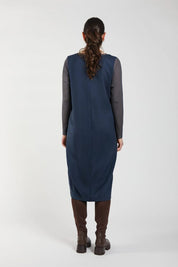 Obi Aqua Twill Midi Dress | Blue Black