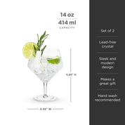 Viski Angled Crystal Gin & Tonic Glasses | Set Of 4