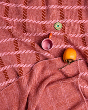 Kip & Co Creme Brulee Check Blanket | Candy Pink