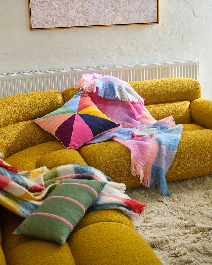 Kip & Co  Lustre Panelled Velvet Cushion | Multi