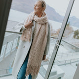 Moke Adele Cable Knit Scarf | Blush