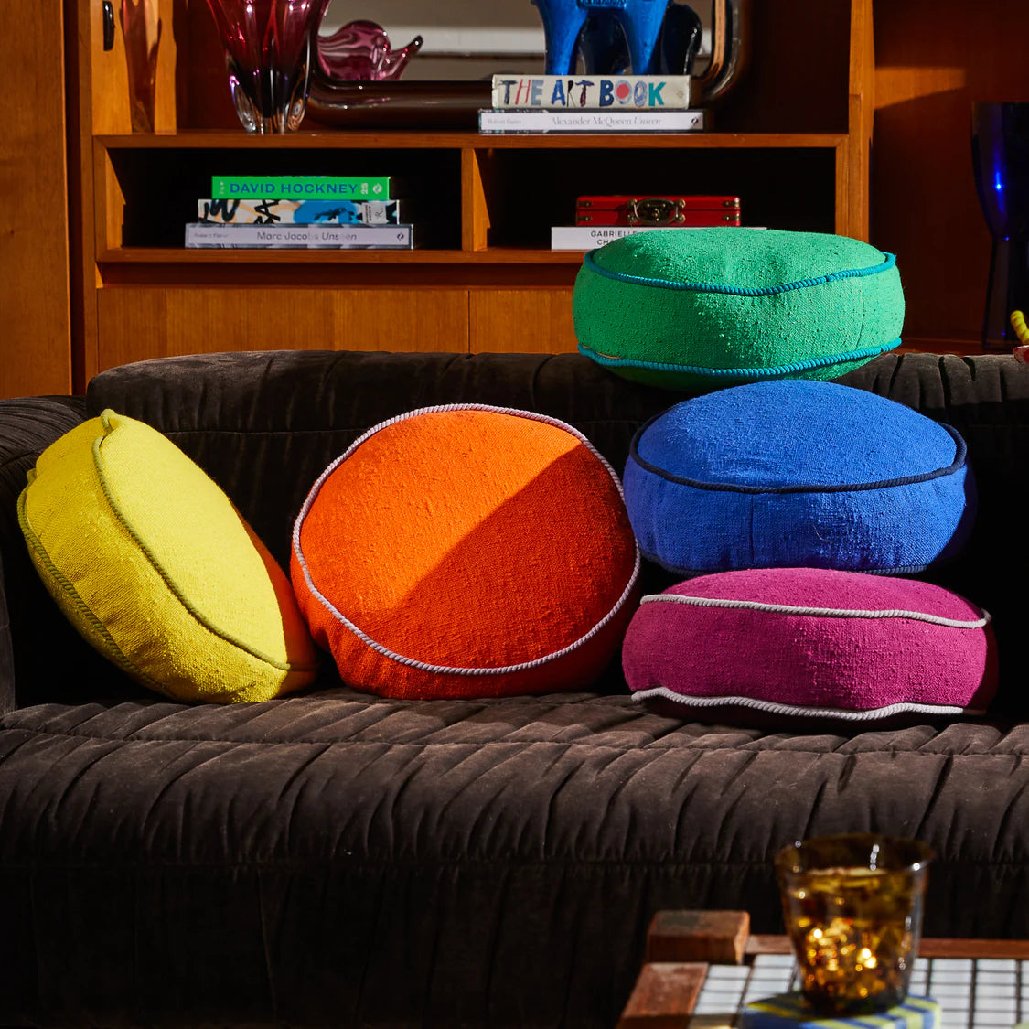 Sage X Clare Dana Round Cushion | Ultramarine