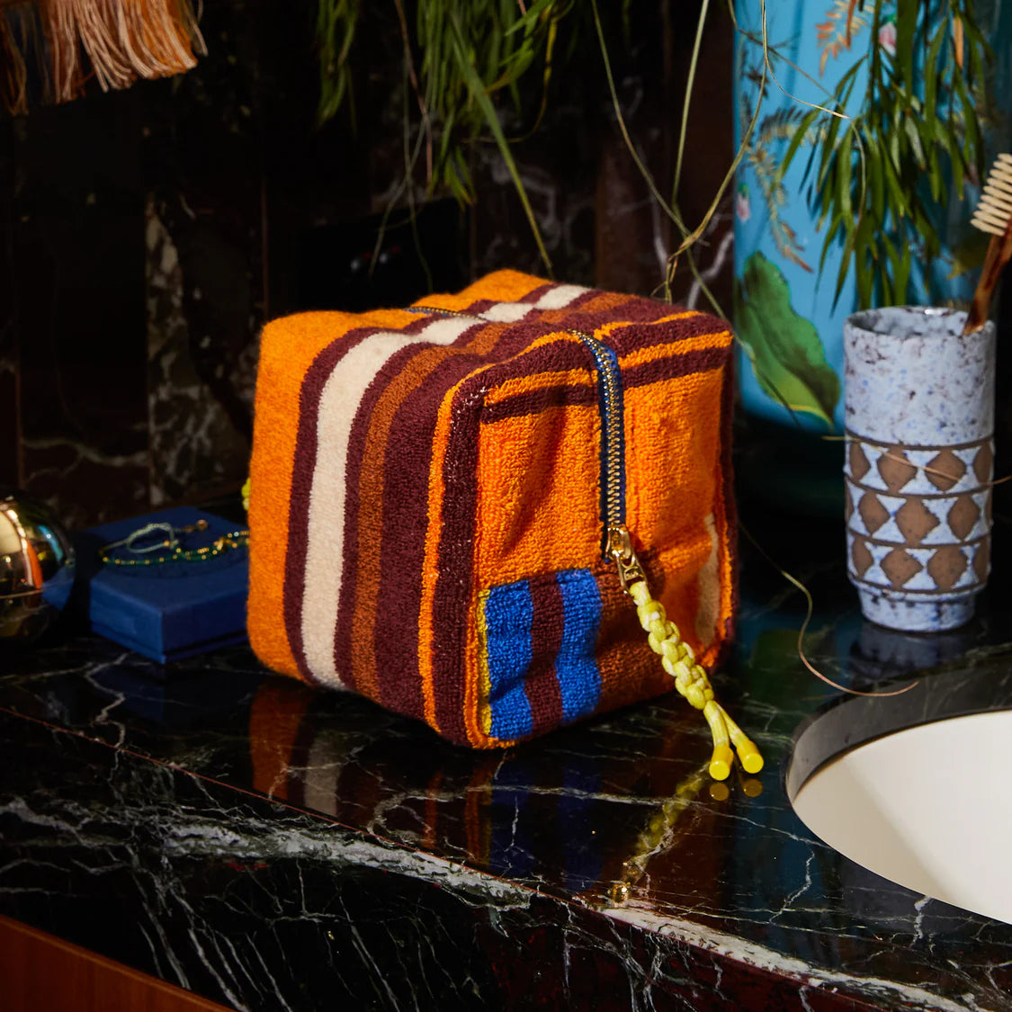Sage X Clare Small Nicolette Terry Pouch | Russet
