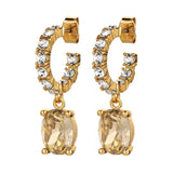 Dyrberg Kern Barbara Gold Earrings | Golden  Crystal