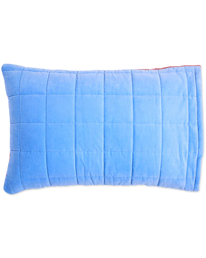 Kip & Co Blue Robin Velvet Quilted Pillowcases | Set Of 2|