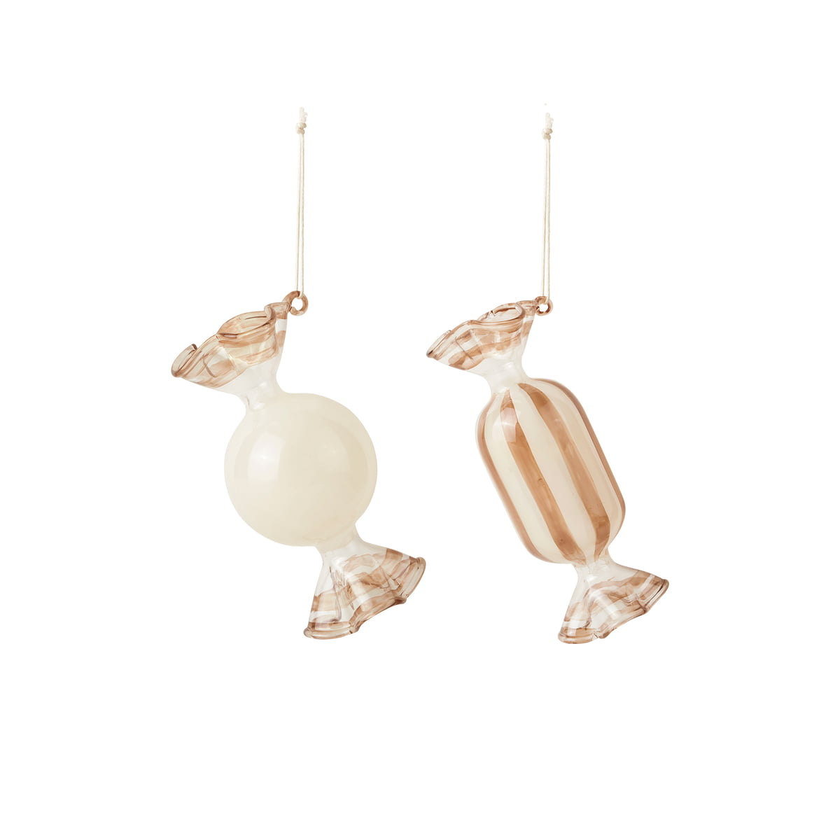 BROSTE Candy Glass Hanger Cream Tan Set Of 2