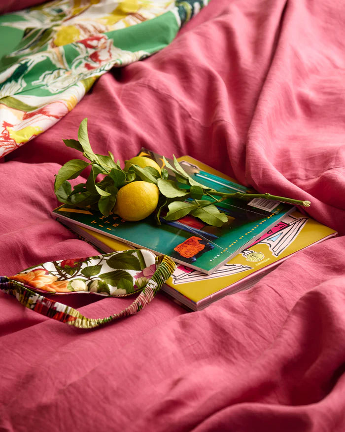 Kip & Co Baroque Rose Linen Flat Sheet | Queen