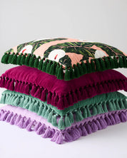 Kip & Co Lilac Velvet Tassel Cushion | Lilac