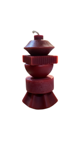 Poppy & Sage Sculptural Beeswax Stacking Candle | Small Poppy Red