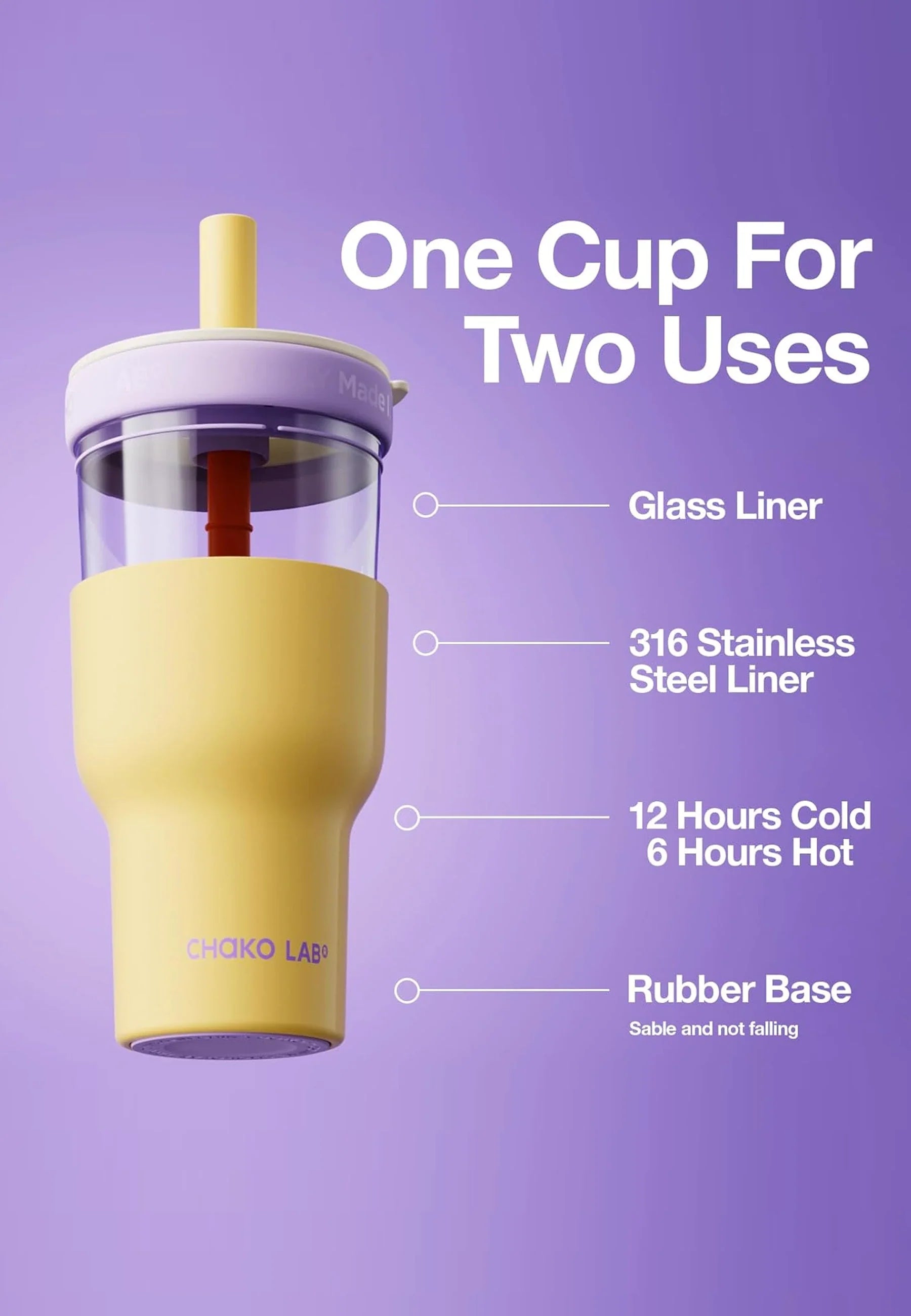 Chako Lab  Dual Layer Tumbler | Yellow Purple