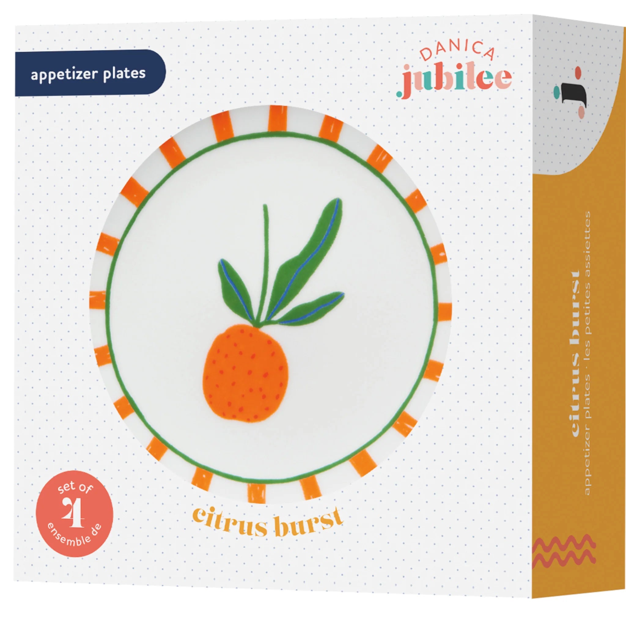 Danica Citrus Burst Appetizer Plates | Set of 4 Assorted