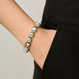 Dyrberg Kern Conian Tennis Bracelet | Gold Crystal White Pearl