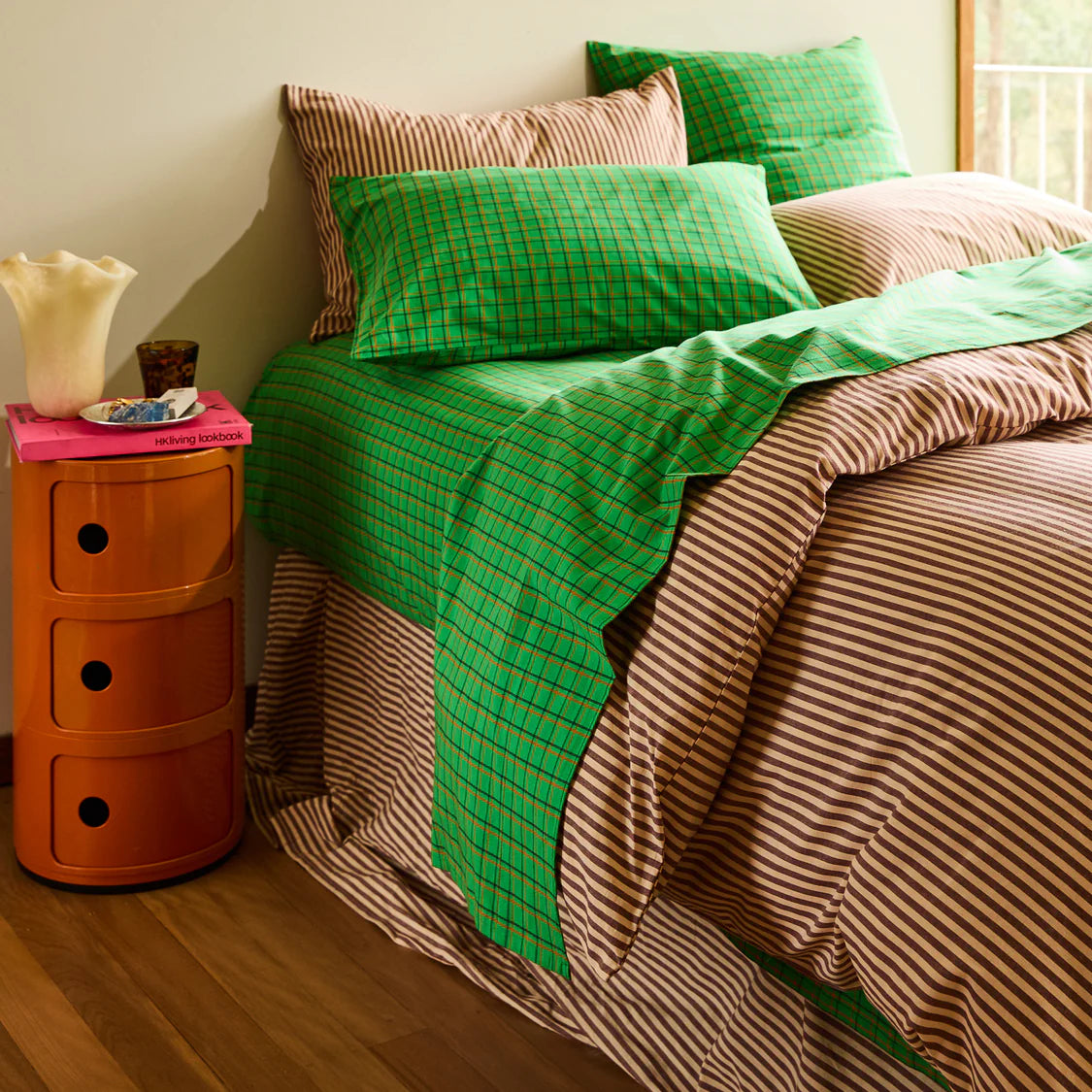 Sage X Clare Cosmin Cotton Fitted Sheet | King Spring Green