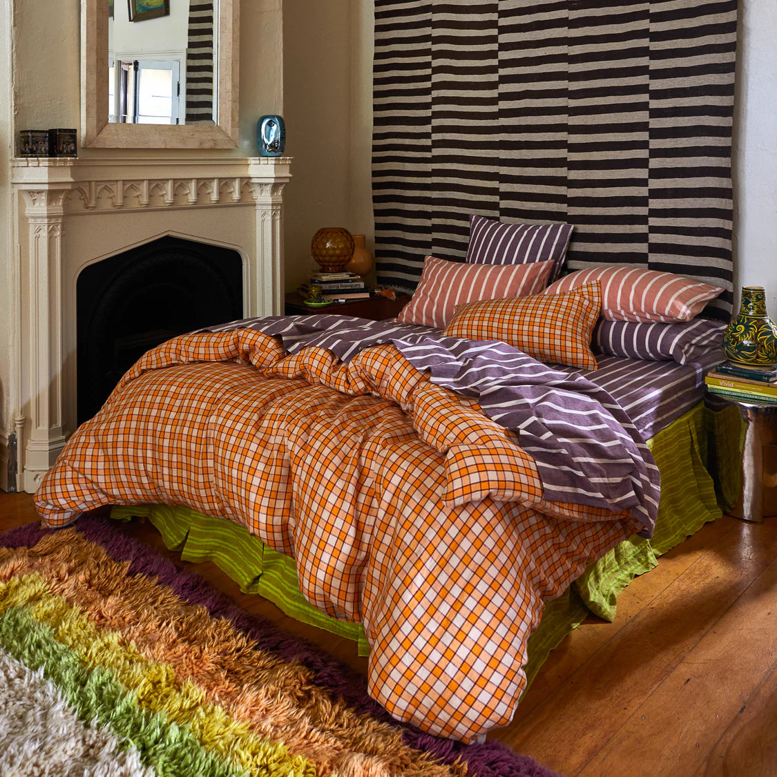 Sage X Clare Marquis Linen King Quilt Cover | Kent