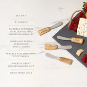 Twine Cork Handled Cheese Spreader | Set Of 4