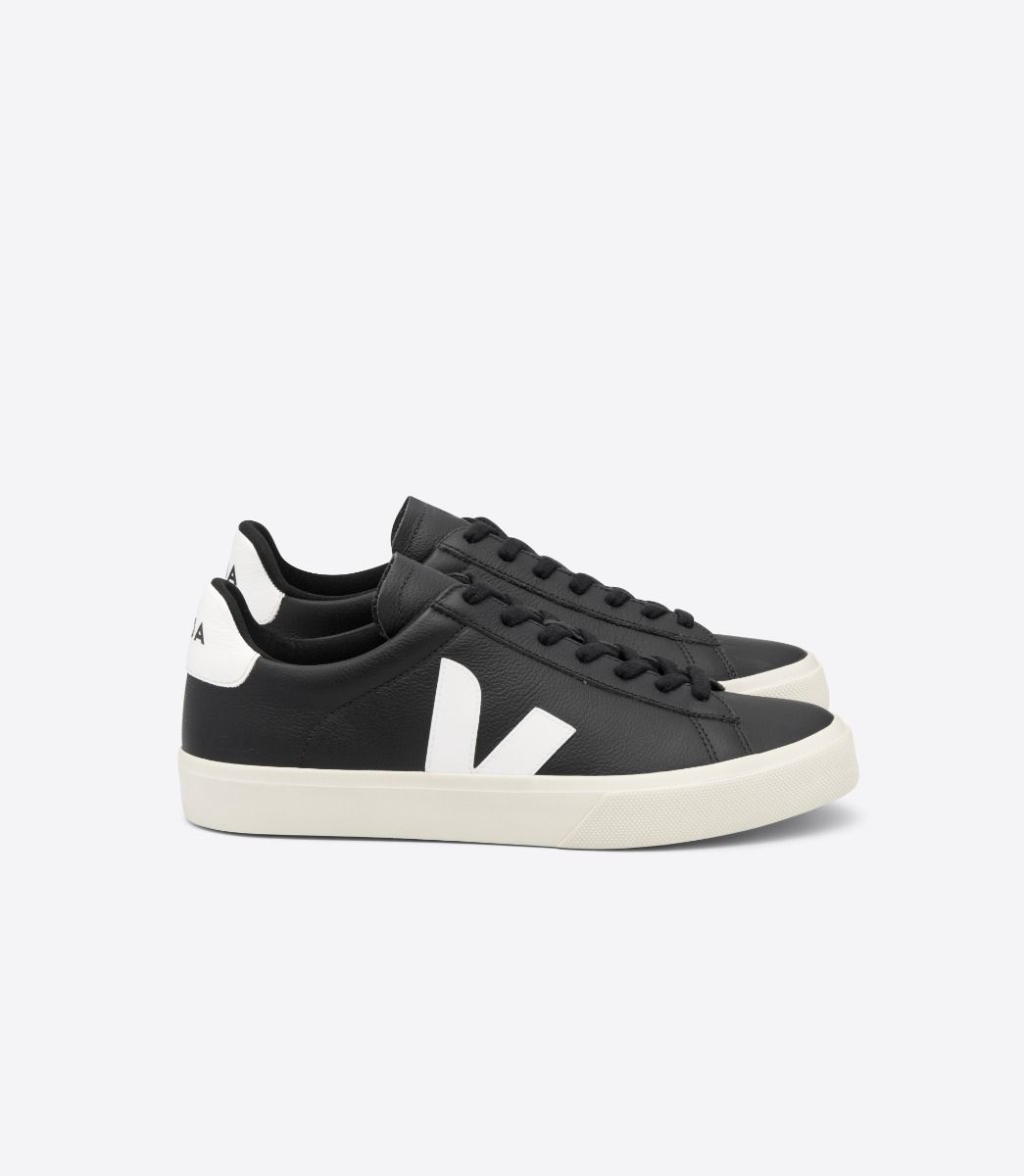 Veja Campo Chrome Free Leather Sneaker Black|White| Housekeepers