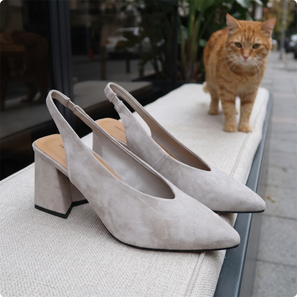 Tamara London Beyah Suede Sling Back Shoe | Sand