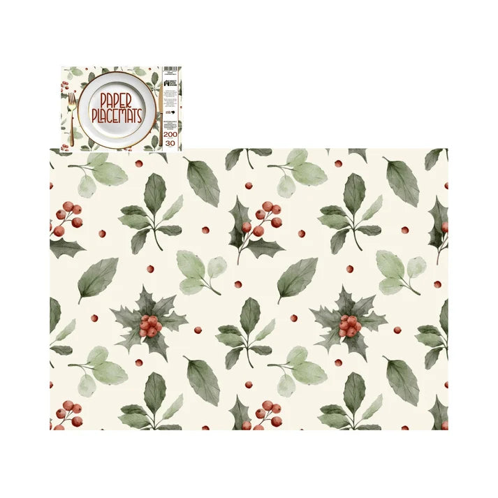 Paper Placemats | Christmas Holly