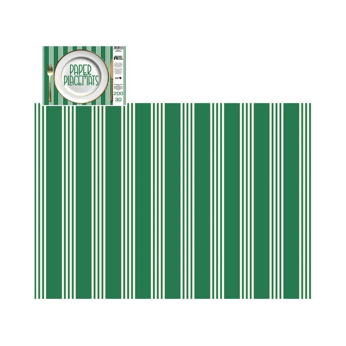Paper Placemats | Emerald Stripe