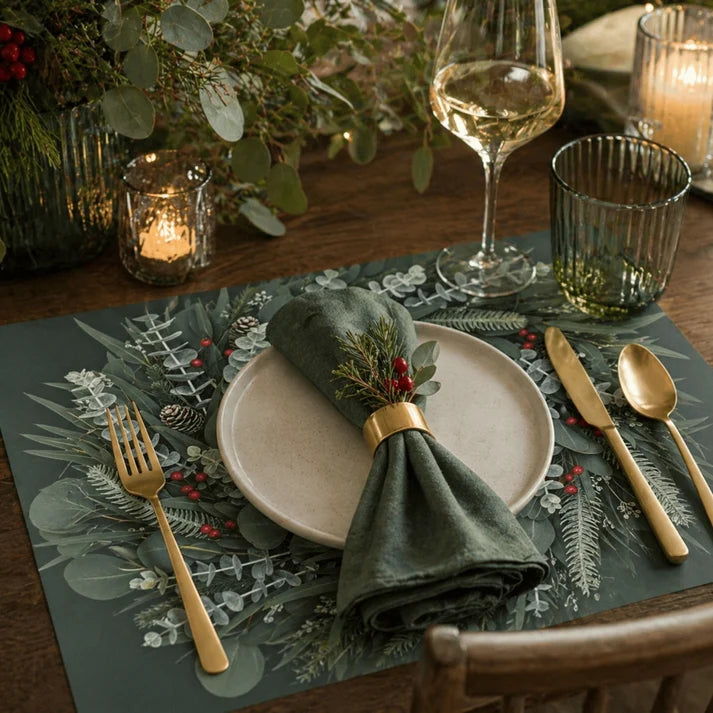 Paper Placemats | Eucalyptus Wreath