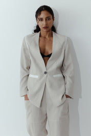 New Lands Super Pant| Natural Pinstripe