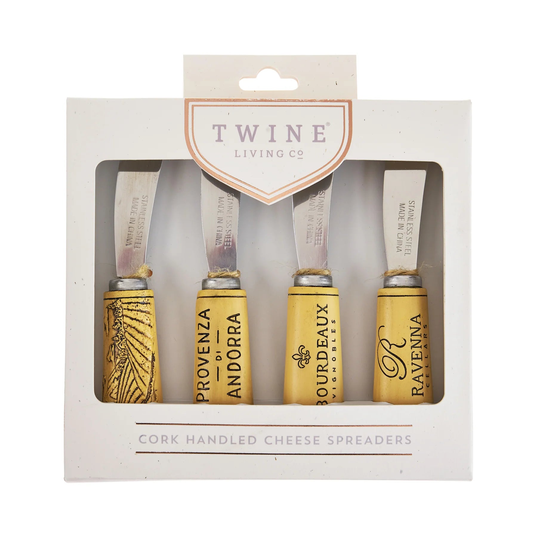 Twine Cork Handled Cheese Spreader | Set Of 4