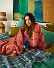 Kip & Co Creme Brulee Check Blanket | Candy Pink